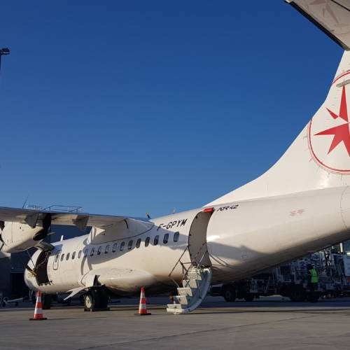 MK Partnair Fleet Airliner ATR 42 Exterior Tarmac