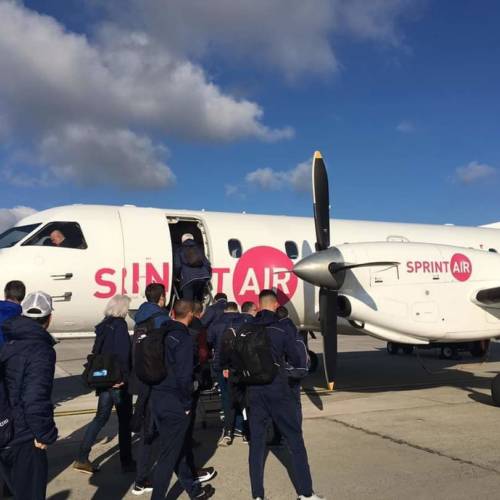 MK Partnair Picture Operation Airport BSL Sport Football Team Saab340