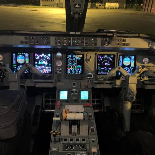 MK Partnair Fleet Airliner Embraer ERJ 145 Regional Jet Cabin Interior Cockpit