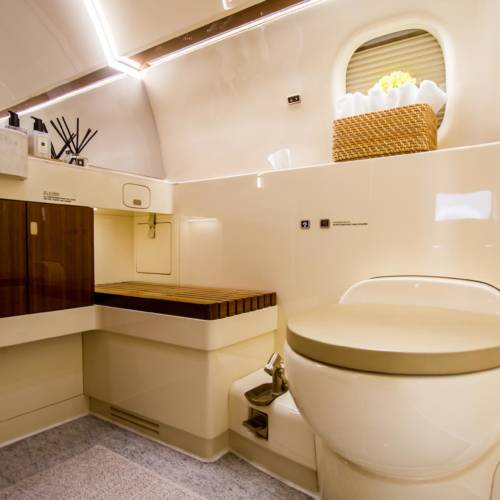 MK Partnair Fleet Private Jet Lineage 1000 Cabin Interior Toilett Bathroom